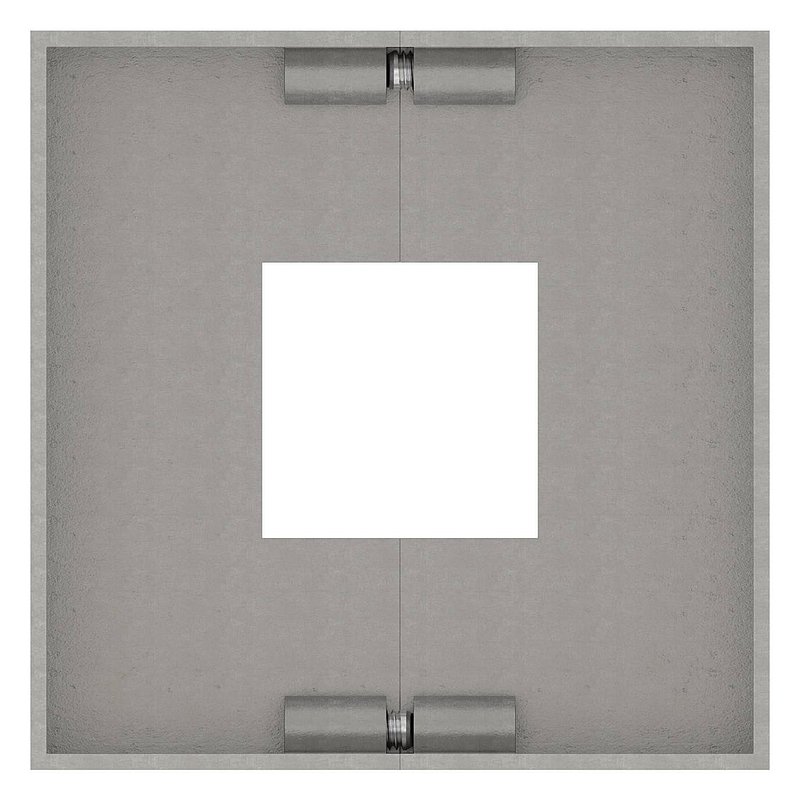 Rosace de recouvrement, 109x109x25mm, carré, en deux parties, V4A