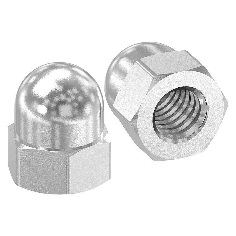 Hexagon cap nut M8, DIN 1587, AISI304