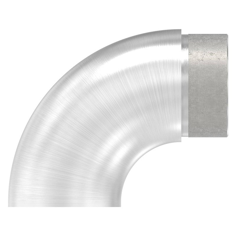 Endbogen 90° flach, für Rohr 48,3x2,0mm, V2A