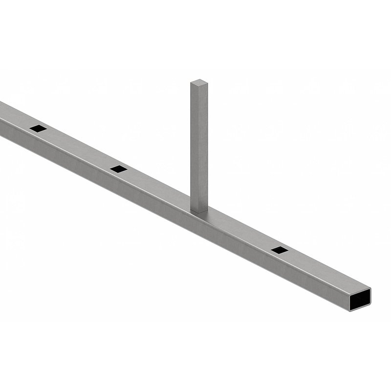Rectangular tube S235JR, 30x20x2mm, perforated, L: 3000mm