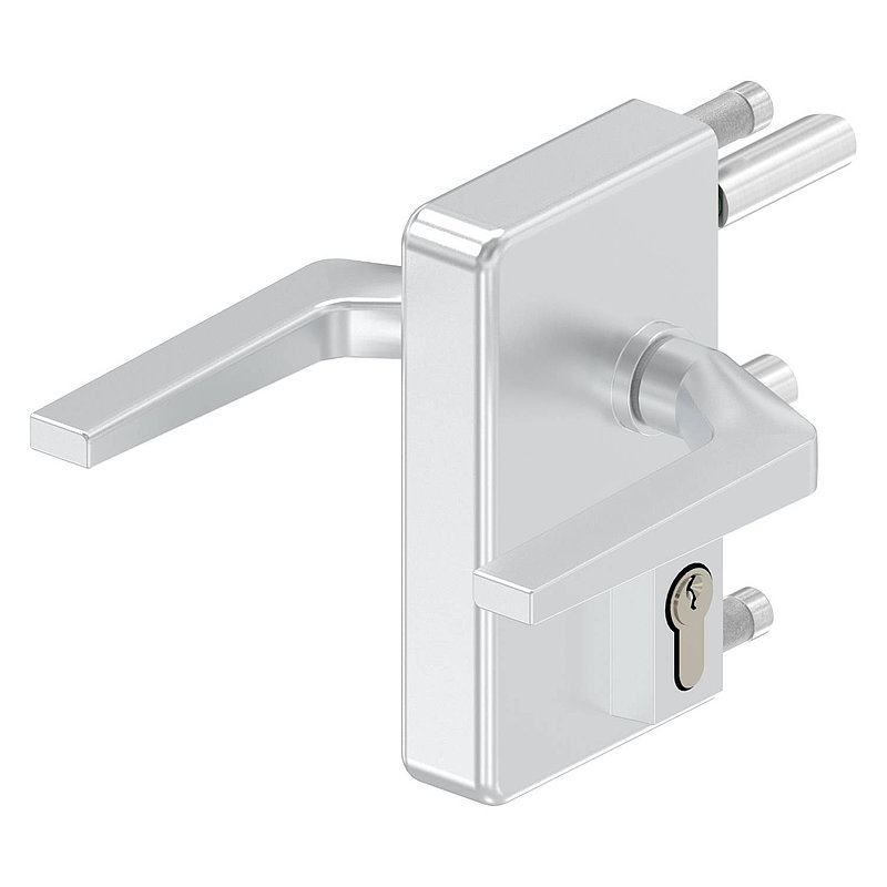 Serrure à grille GTS 2 pour tube de 40-60mm d'épaisseur, boîtier argent