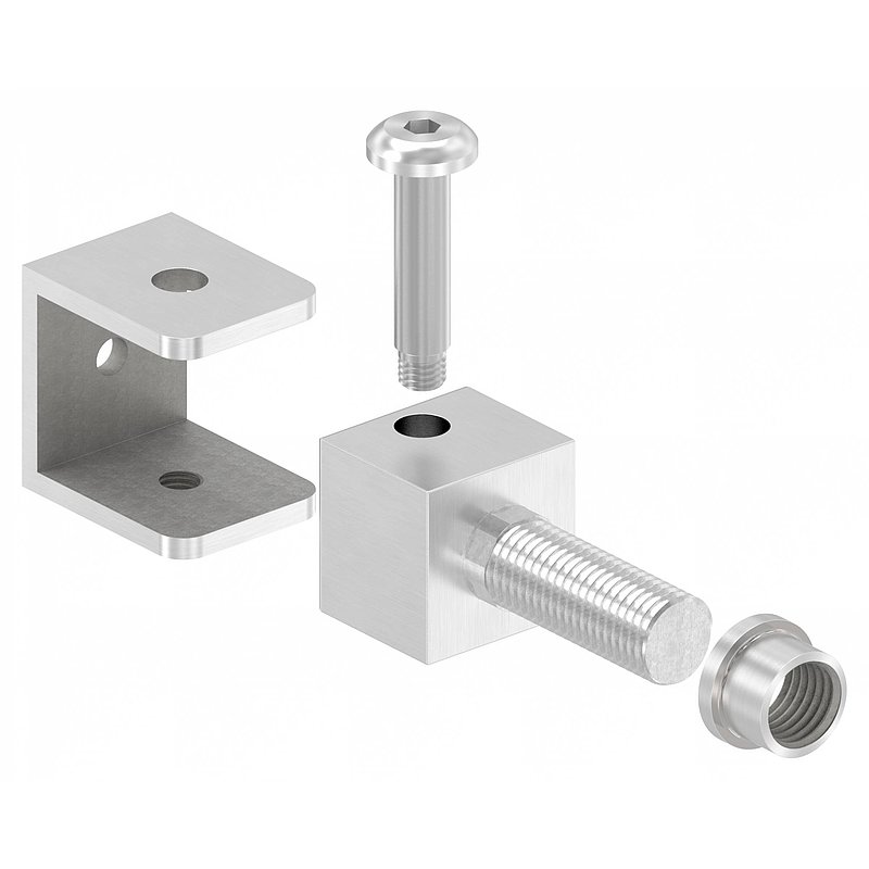 Gond à visser ajustable avec douille taraudée M24, V2A