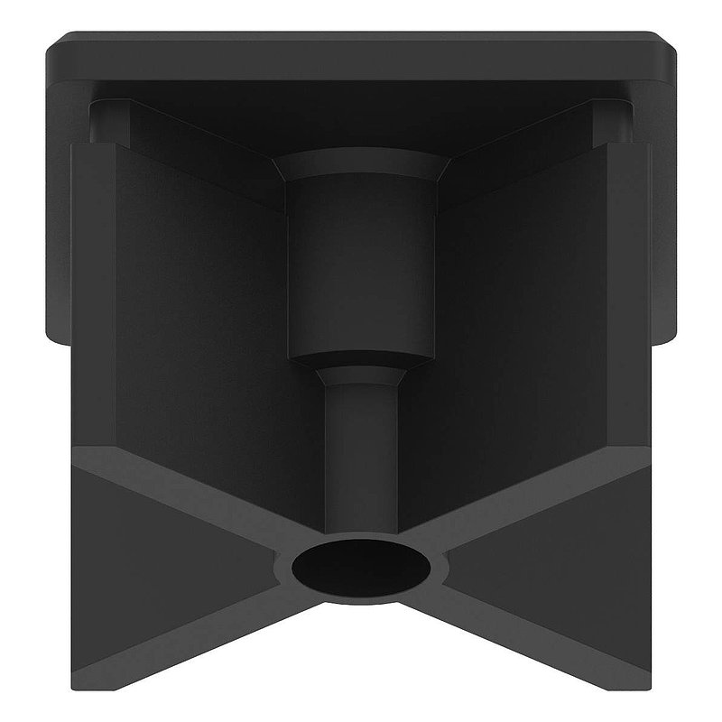 Bouchon plastique pour tube carré 50x50mm avec M10