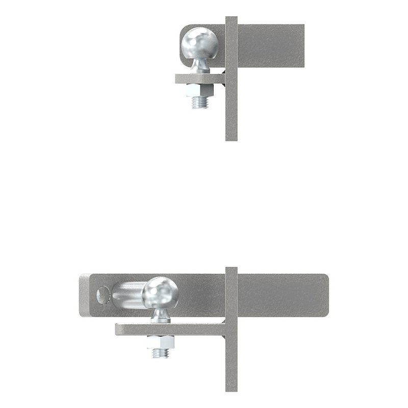 Lifting gate fitting for attachment to metal posts