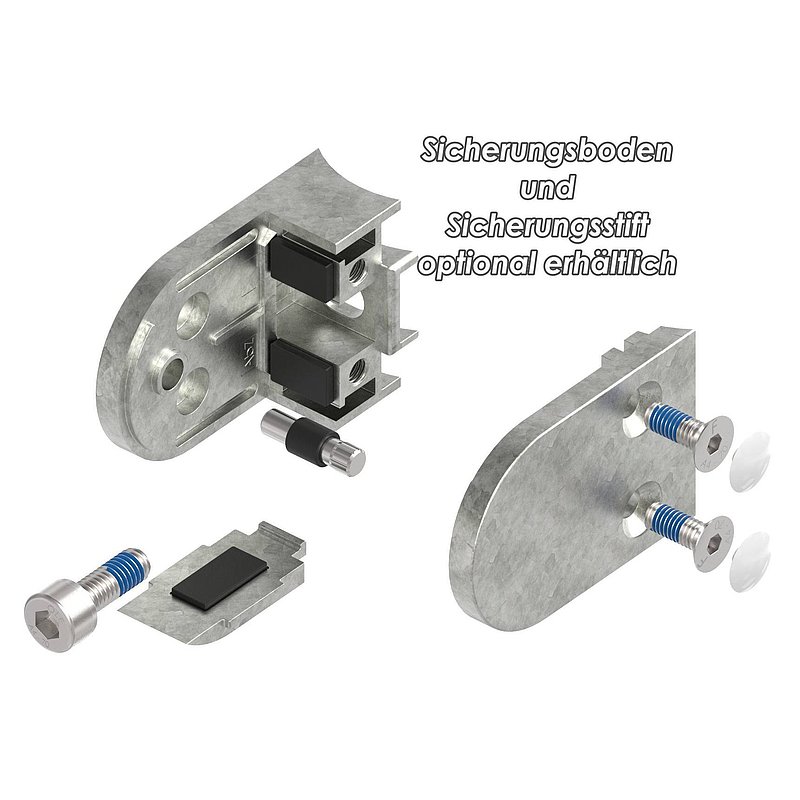 Glasklemme Mod. 38, Anschluss: 48,3mm, Zink roh