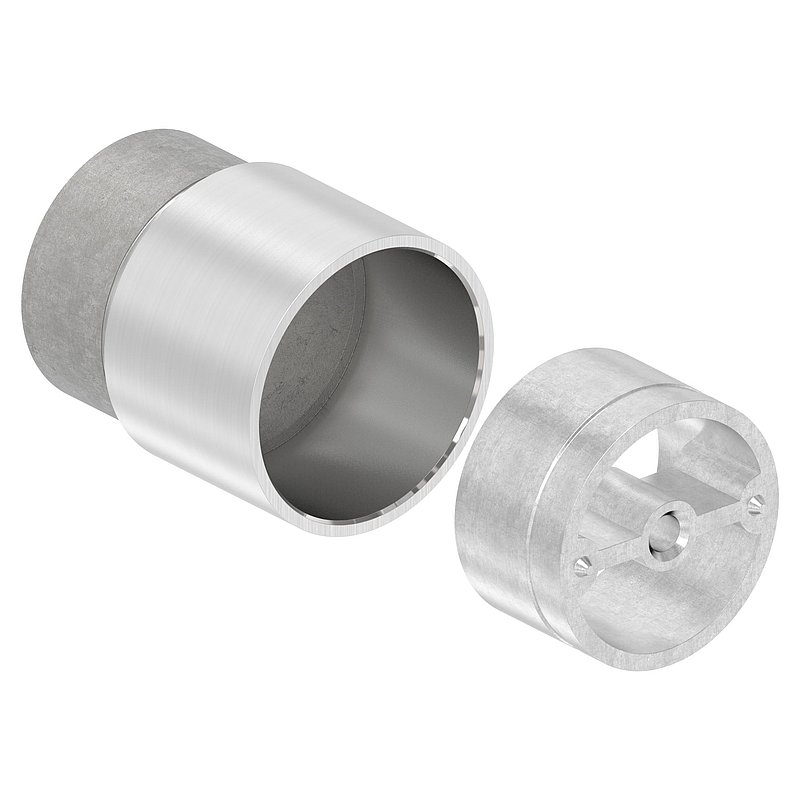 Connector for 42.4 mm wood handrails, AISI304