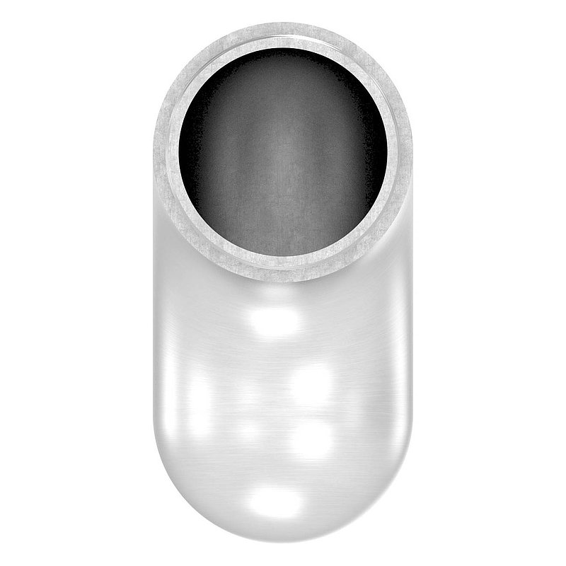 Endbogen 90° halbrund, für Rohr 42,4x2,0mm, V2A