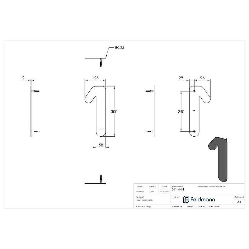 Numéro de maison 1 - "grand", V2A