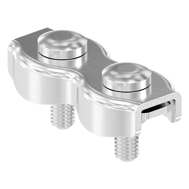 Serre-câble plat double pour câble 4mm, V4A