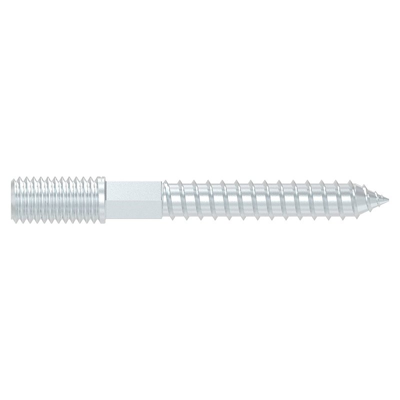 Hanger bolt M10x80mm, galvanised steel