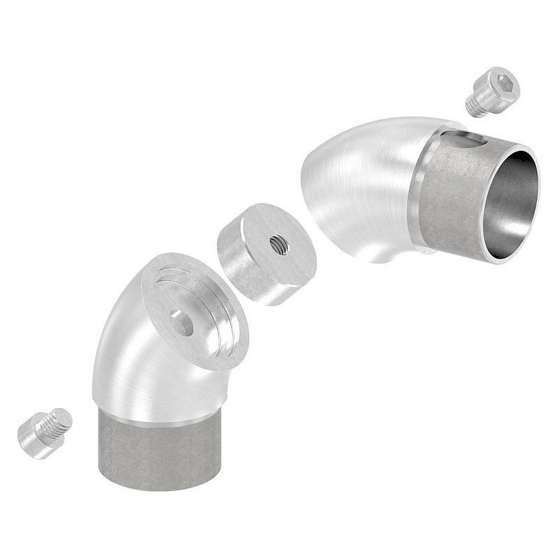 Tube bend 90°, adjustable, for tube 42.4x2.0mm, AISI304