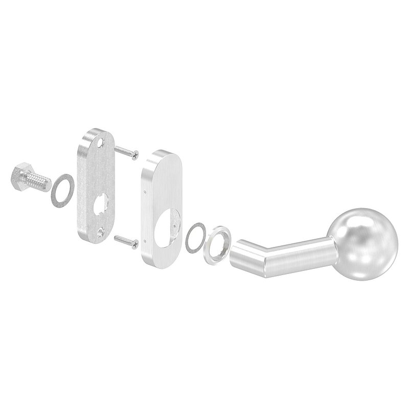 Handle knob, Ø 50mm, fixed, AISI304
