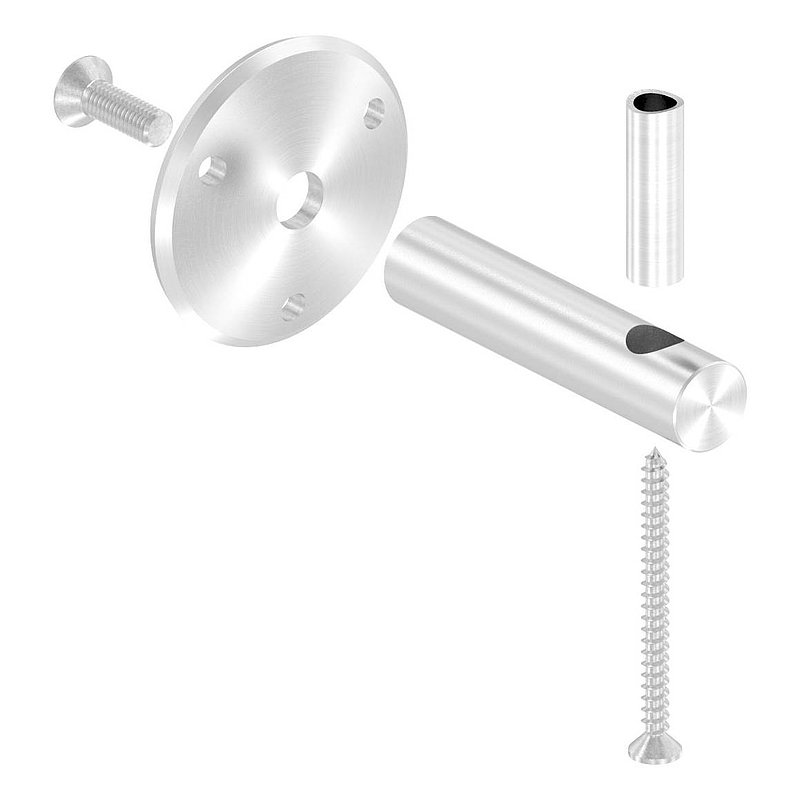 Handlaufhalter zum Anschrauben mit Holzschraube (Ronde und Bügel verschraubt), V2A