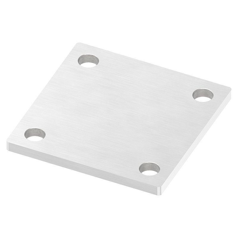 Anchor plate, 92x92x6mm, with longitudinal grinding, AISI304