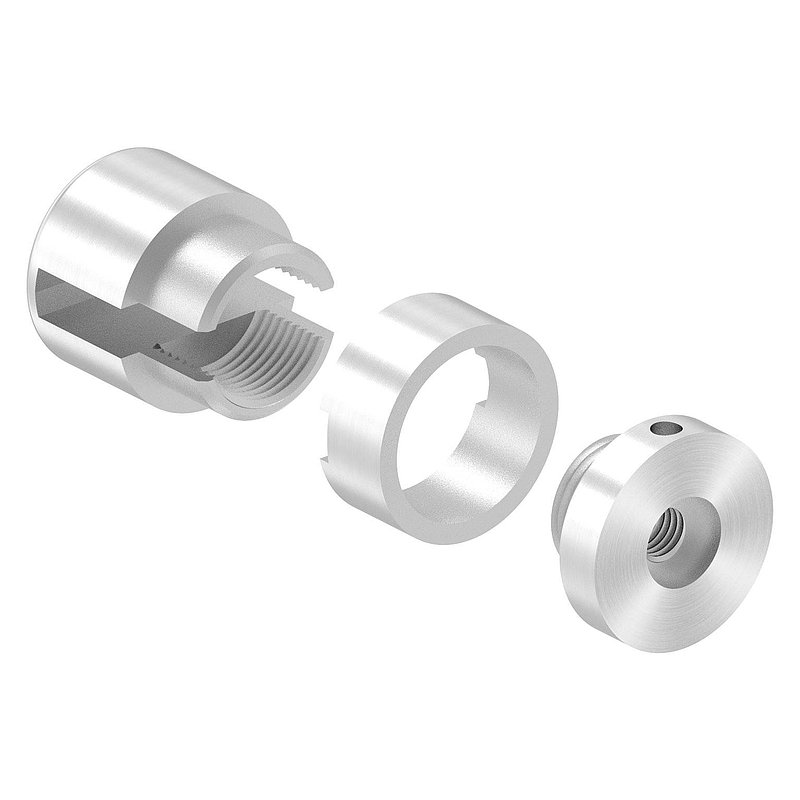 Brenk, support de base pour barreaux plats 20x6mm, ALU
