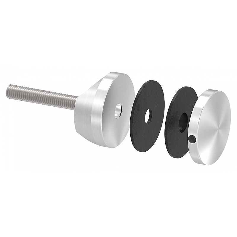 Glass point holder 52mm, connection: 42.4mm, AISI304
