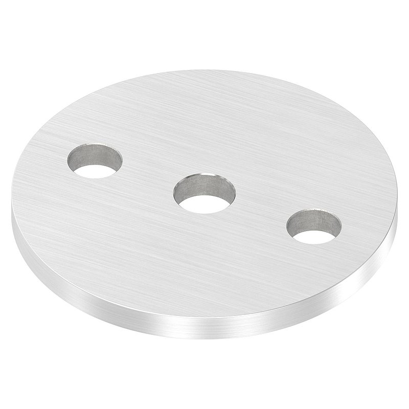 Ankerplatte Ø 80x6mm, mit Längsschliff, V2A