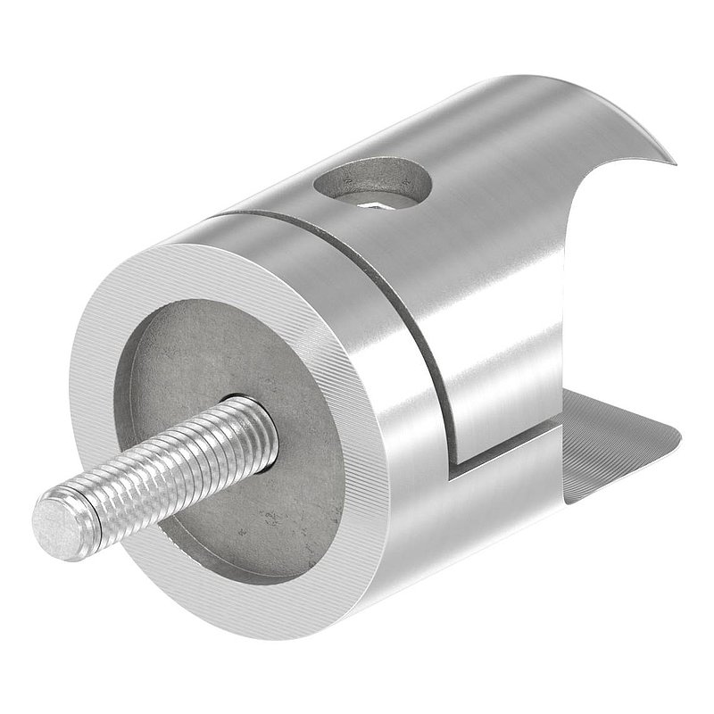 Halter für rundes Klemmprofil 27mm Anschluss: gerade, V2A
