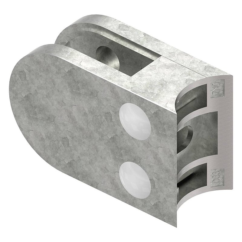 Glasklemme Mod. 32, Anschluss: 33,7mm, Zink roh