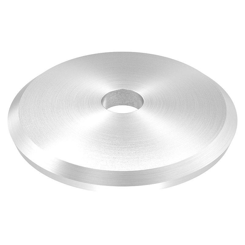Round plate Ø 58x5mm, domed, with round cut, AISI304