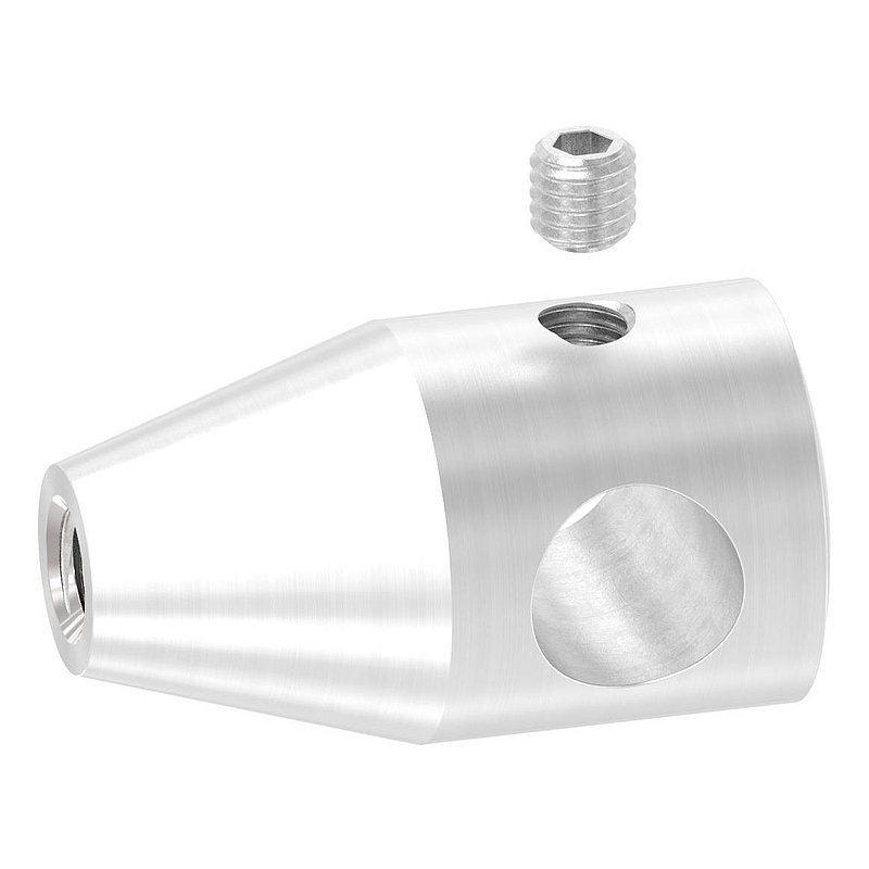 Support de lisse transversale avec taraudage M6, perçage Ø 10,2mm, V2A