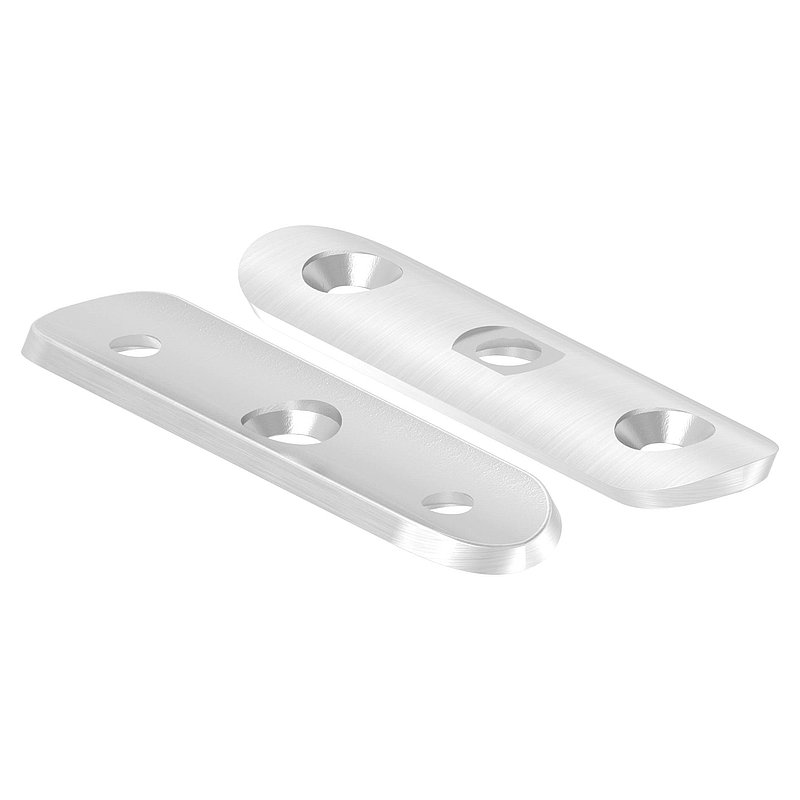 Handlaufanschlussplatte lange Ausführung, 42,4mm, V2A