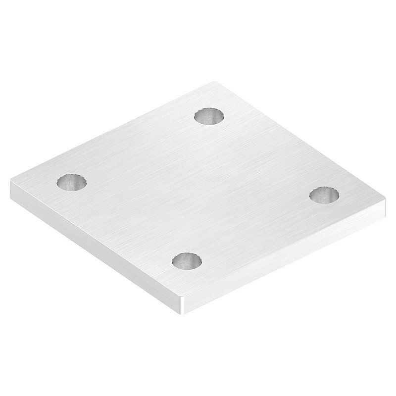 Ankerplatte, 120x120x10mm, mit Längsschliff, V2A