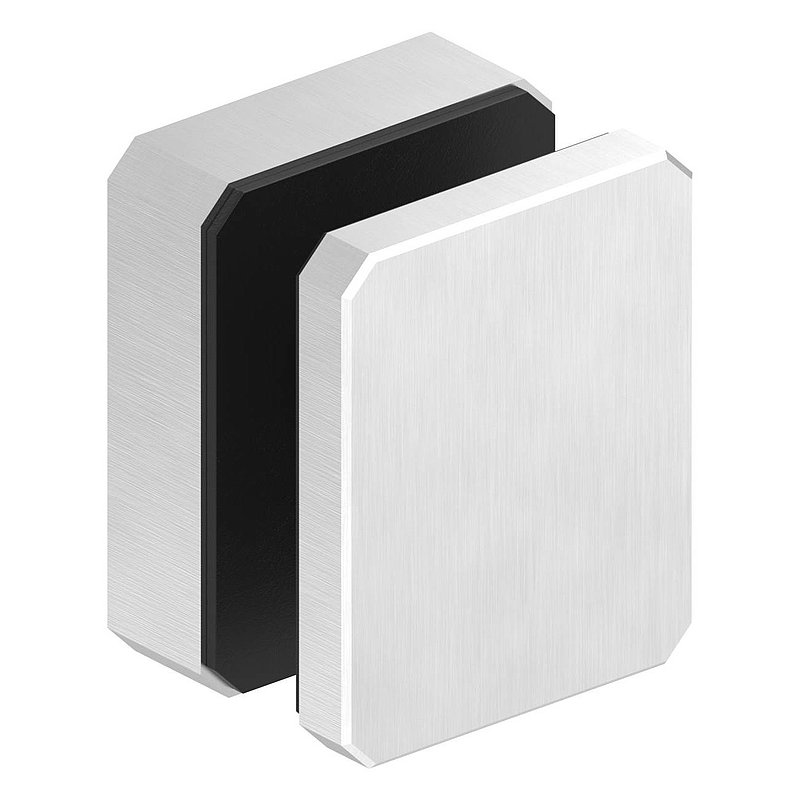 Glaspunkthalter 63x78mm, flach, V2A