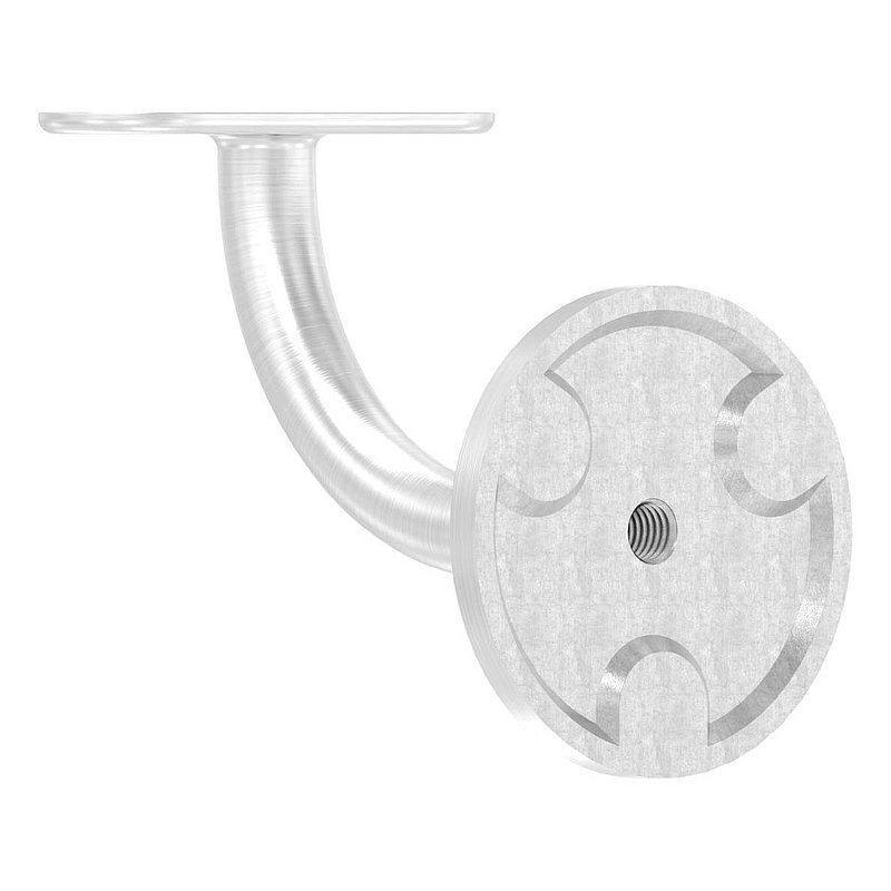 Handrail bracket with flat handrail connection plate (round plate and bracket welded), AISI304