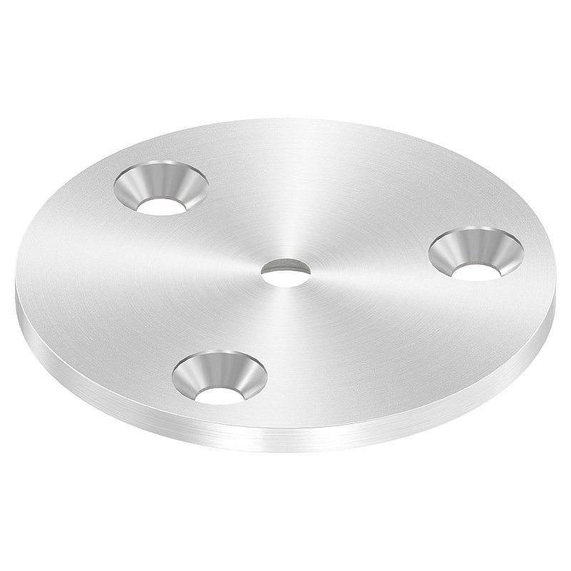 Embase ronde, Ø 70x4mm, avec ponçage circulaire, V2A