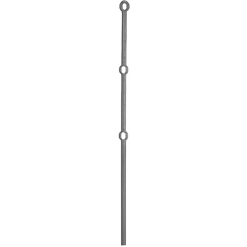 Poteau rond Ø25mm, H : 1200mm, 3 trous renflés