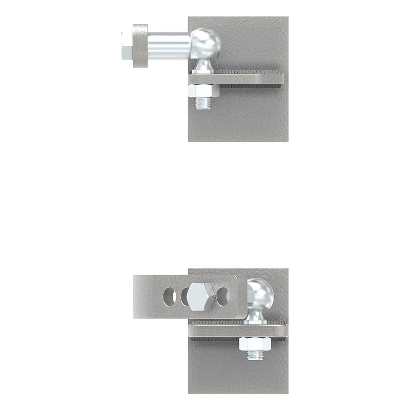 Lifting gate fitting for attachment to metal posts