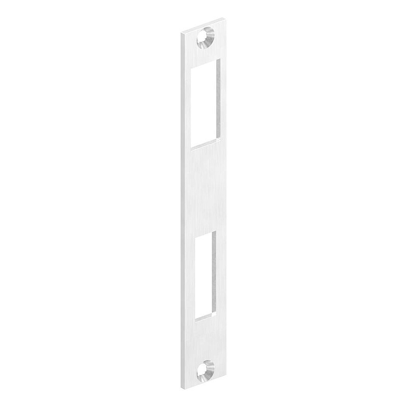 Platine de gâche acier inox, adapté à serrure de portes coulissantes de 30mm, V2A
