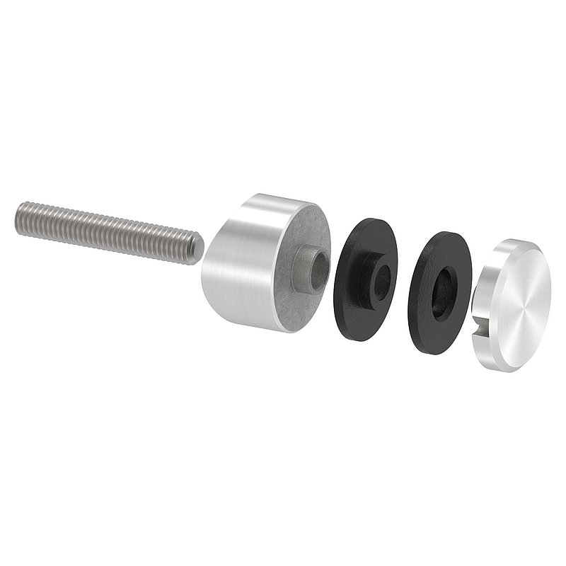 Point de fixation 30mm, jonction: 48,3mm, V2A