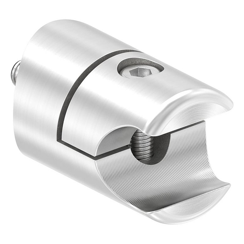 Support pour profilé de serrage rond Ø 18mm jonction: Ø 42,4mm, V2A