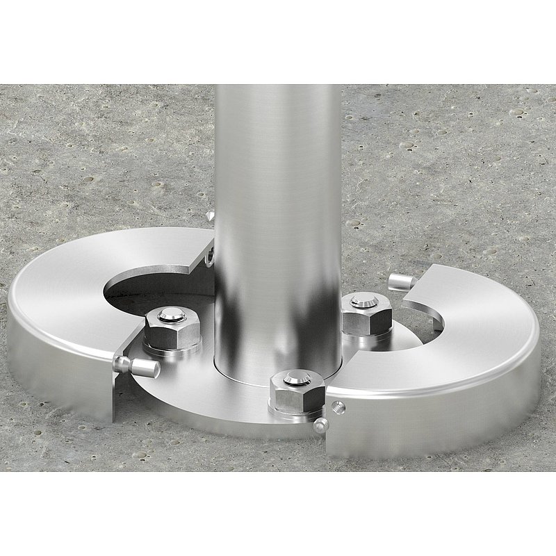 Rosace de recouvrement 105x25mm, perçage Ø 43mm, en deux parties, V4A