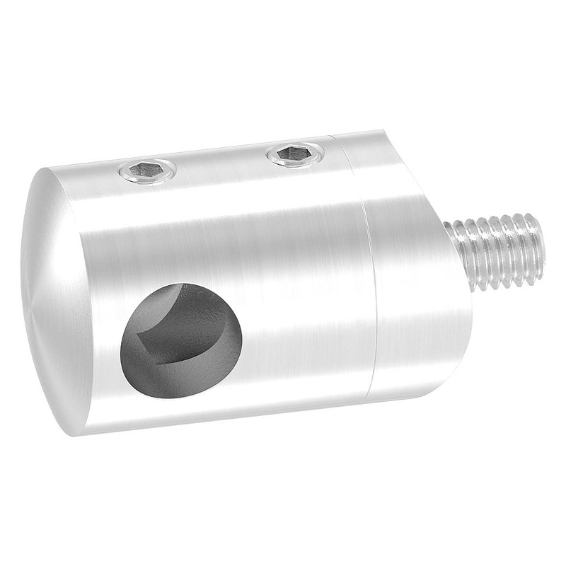 Cross bar holder for 33.7 mm tube, blind hole left 10.2 mm, AISI304