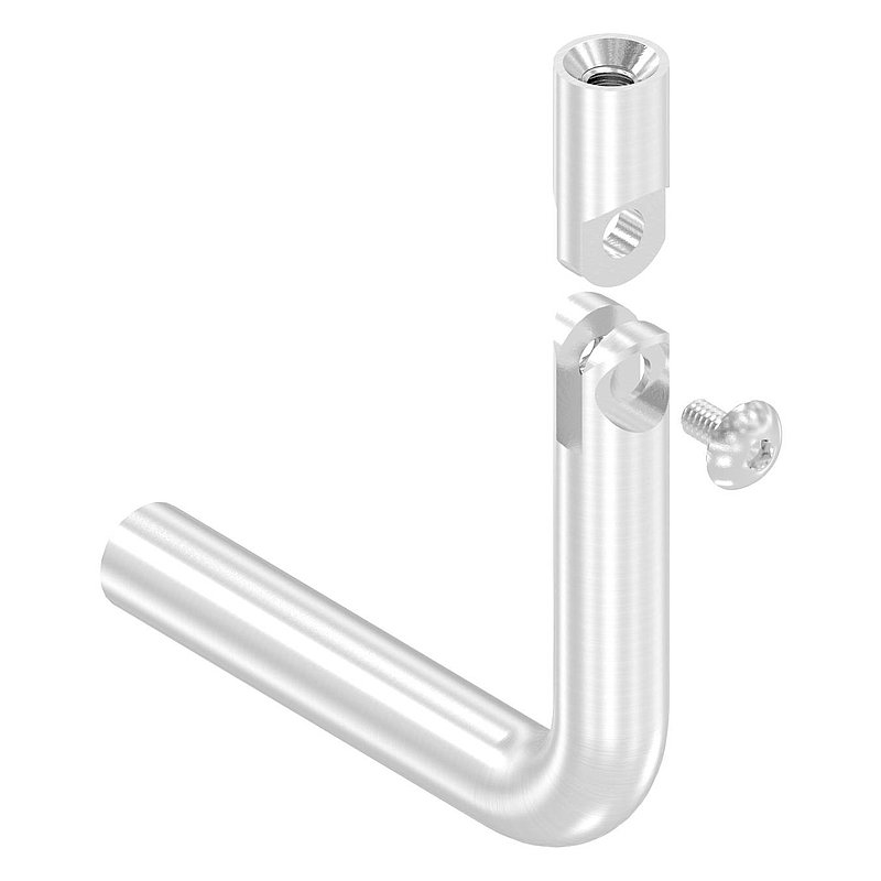 Bracket Ø 12mm, with joint, 90° bent, AISI304