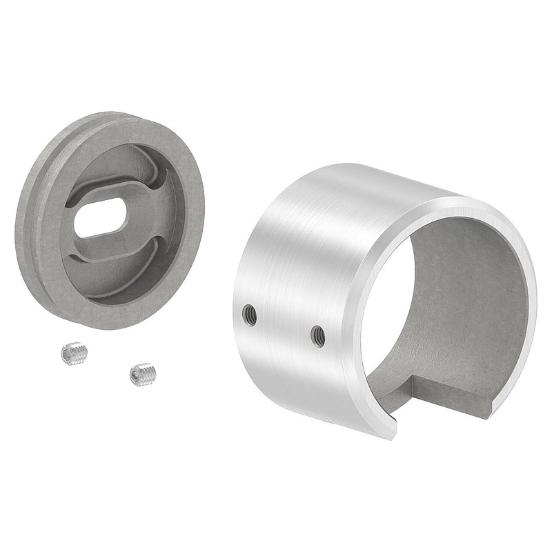 Wandbefestigung für Nutrohr 48,3mm, links, V4A