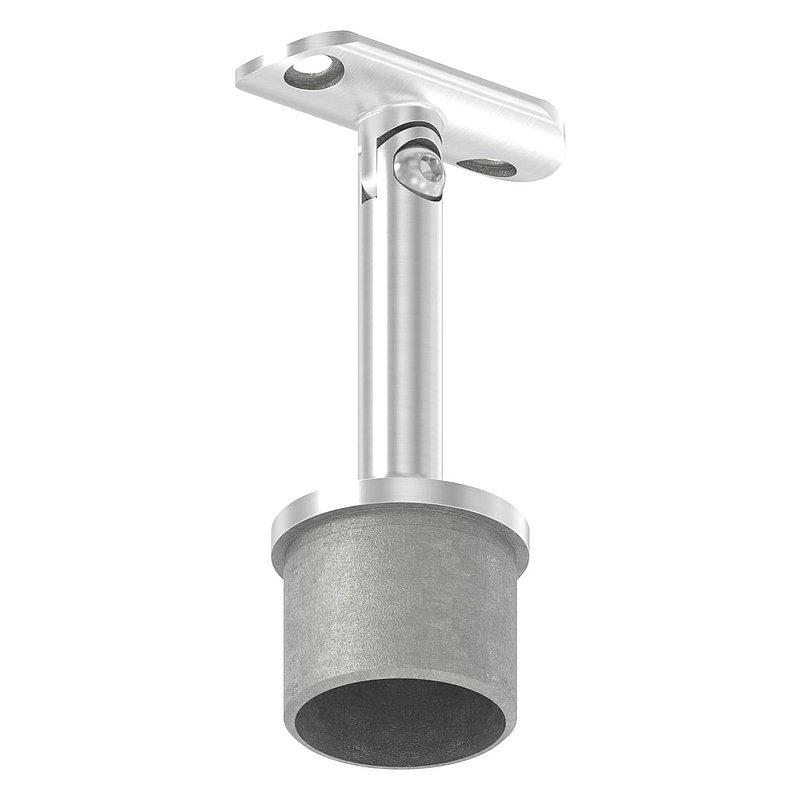 Bouchon pour extrémité de tube avec articulation et plaque de racc. pour tube Ø 42,4x2,0mm, V4A
