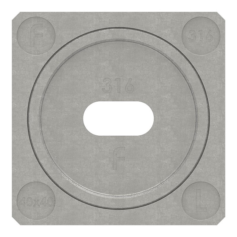 Wandbefestigung für Quadratnutrohr 40x40mm, links, V4A