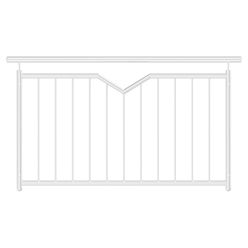 French balcony grille, with V-cutout, W: 1.6m, AISI304