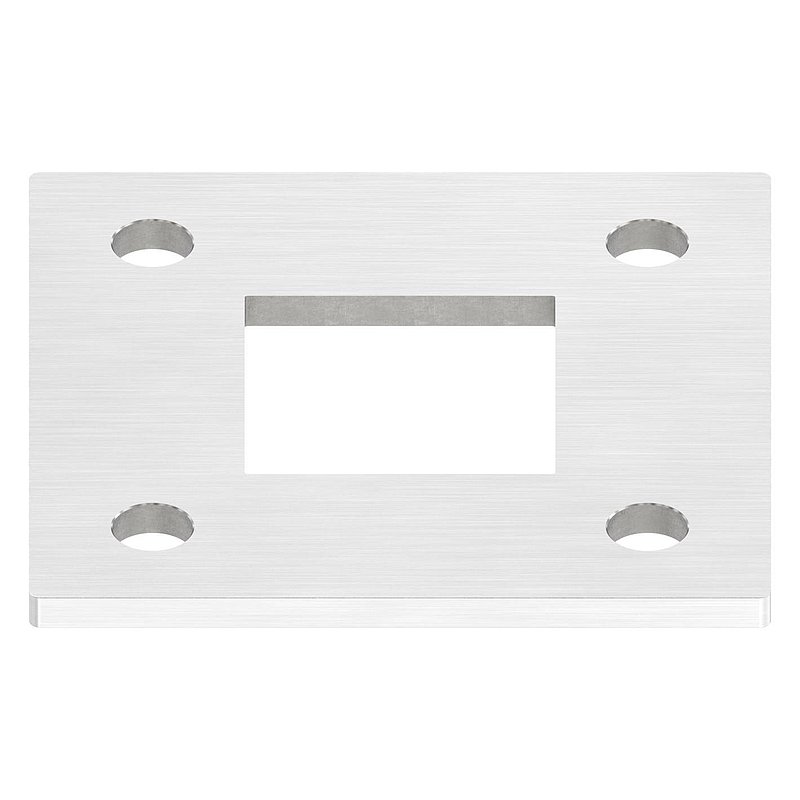 Plaque d'ancrage, 120x120x6mm, avec ponçage longitudinal, V2A