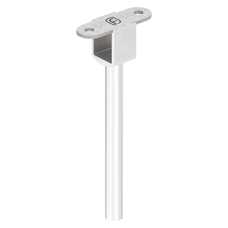Pin with connection plate for LED handrail, full, AISI304