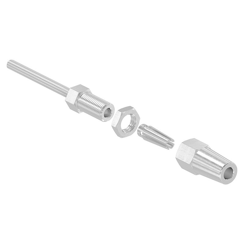 Gewindeterminal zur Selbstmontage für Seil Ø 5mm und Gewinde M6, V4A