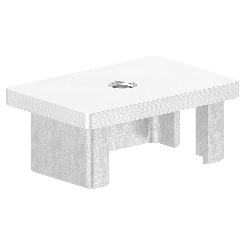 Capuchon à enfoncer, pour tube 60x40x3,0mm, avec taraudage M8, V2A