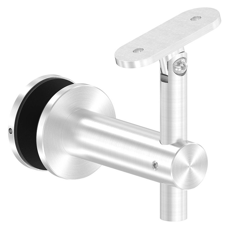Handrail holder for glass, hinge, handrail connection plate flat, AISI304