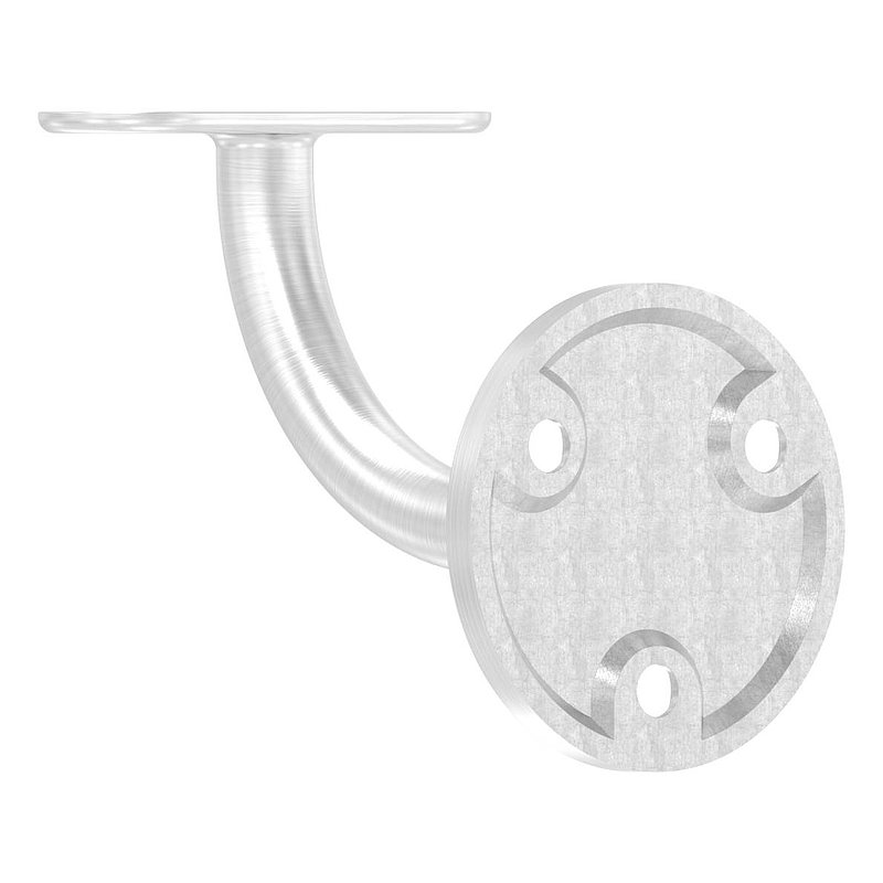 Handrail bracket with flat handrail connection plate (round plate and bracket welded), AISI304