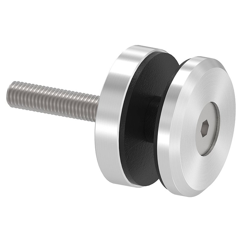 Point de fixation 52mm, plat, avec vis, V4A