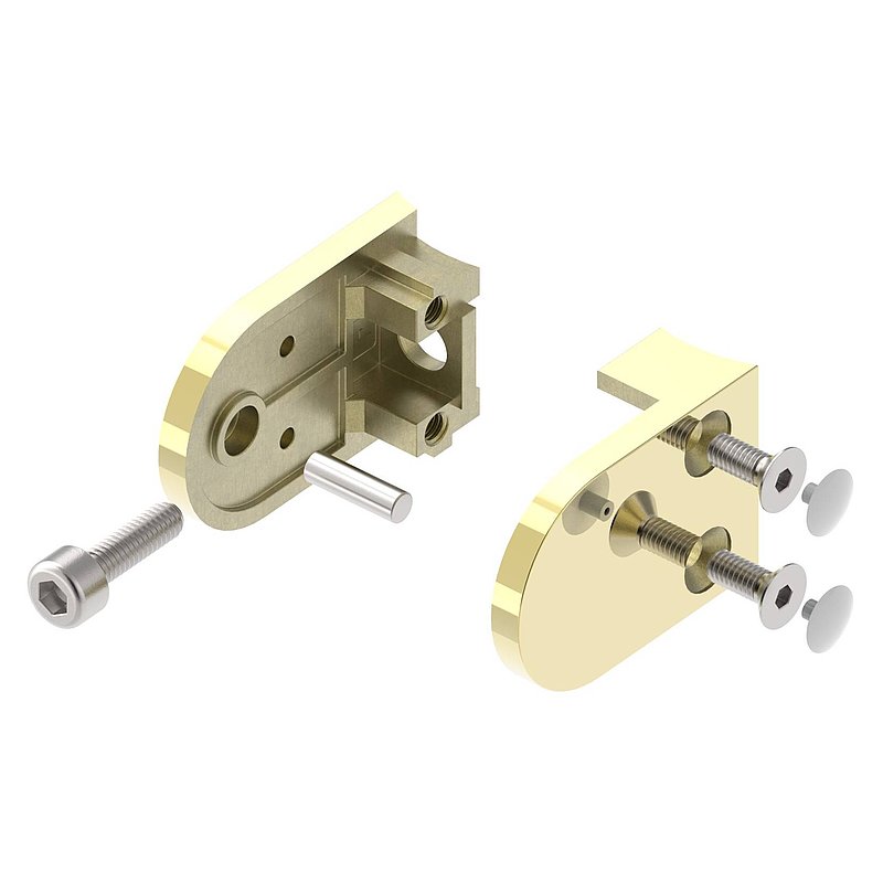 Glasklemme Mod. 16, Anschluss: 42,4mm, Messing